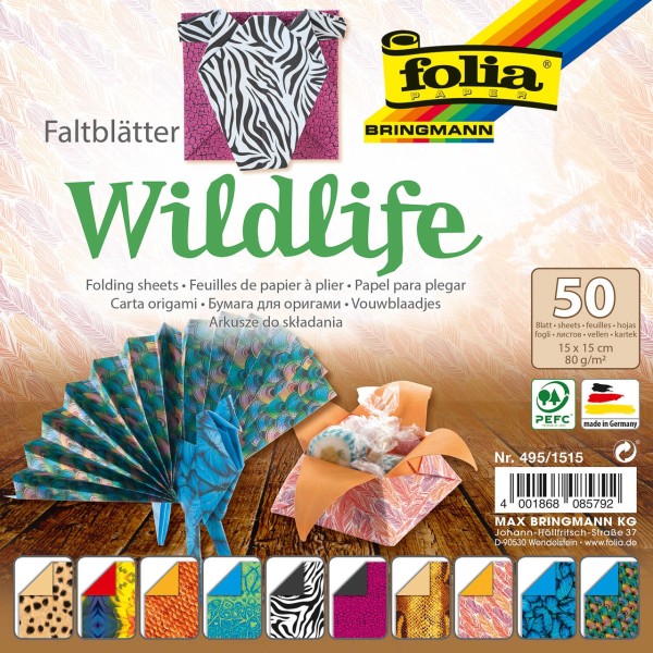 Faltblätter Wildlife 15 x 15 cm
